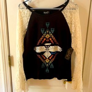Wrangler Retro top tribal eagle